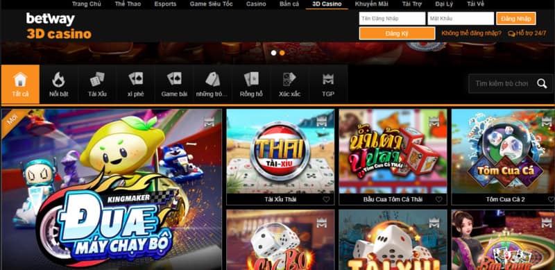 Betway Casino 3D Online địa điểm cá cược ăn tiền hấp dẫn nhất